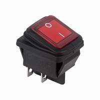 Выключатель клавишный 250В 15А (4с) ON-OFF красн. с подсветкой влагозащита (RWB-507) | Код. 36-2360 | Rexant
